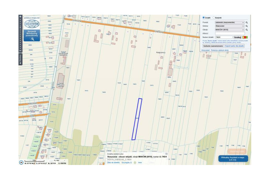 radomski, Skaryszew, Mak&oacute;w, Graniczna, Działka na sprzedaż