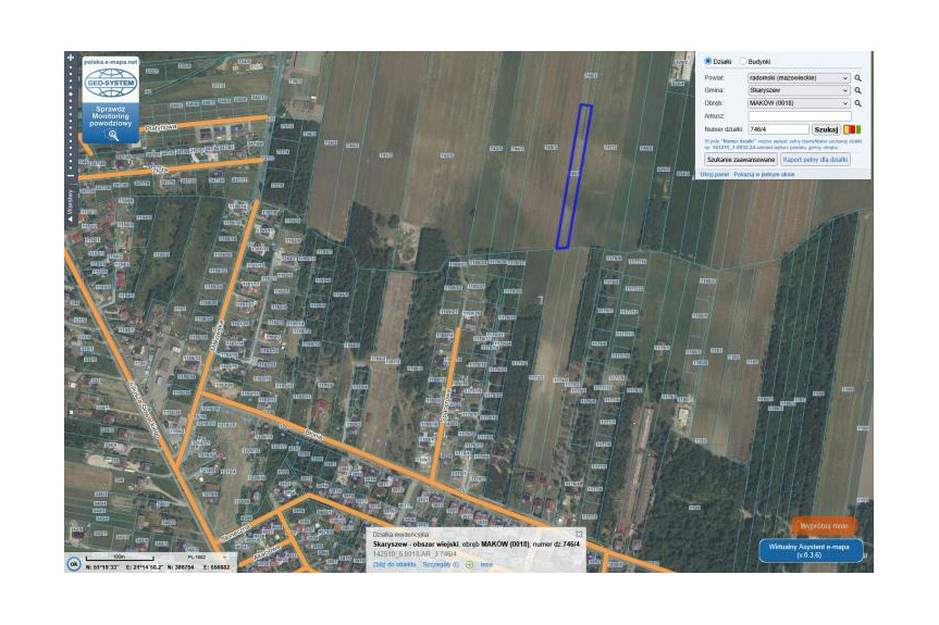 radomski, Skaryszew, Mak&oacute;w, Graniczna, Działka na sprzedaż